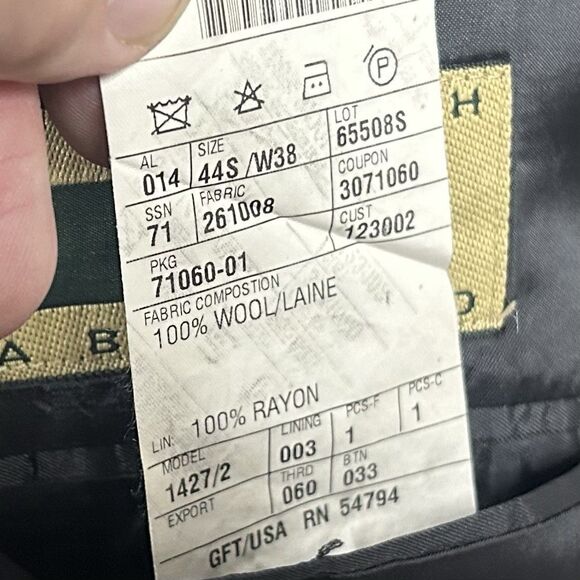 Joseph Abboud 44S Sport Coat 100% Wool Beige Knit Two Button Fully Lined - Picture 4 of 8